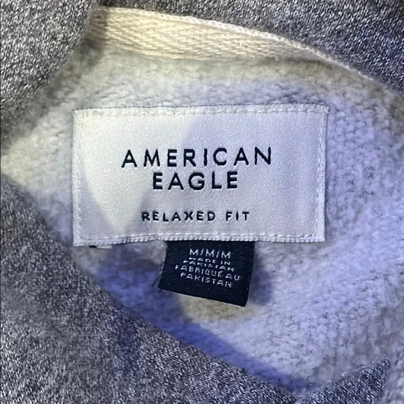 American Eagle Men’s Gray Heavyweight Relaxed Fit Hoodie LIKE NEW Size M - Picture 3 of 5